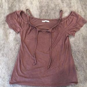 Maurice’s Velvet Purple Cold Shoulder Short Sleeve